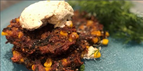 Beetroot Fritters with Kunzea